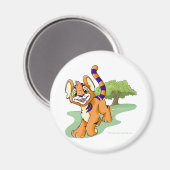 Aimant Kougra orange aventuré sur Mystery Island (Recto/Verso)