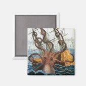 Aimant Kraken Steampunk Octopus Vintage (Recto/Verso)