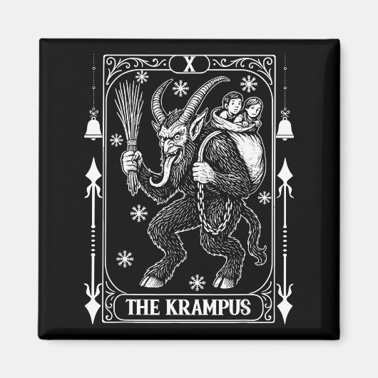 Aimant Krampus Tarot Card Design Christmas Season Evil Pa (Devant)