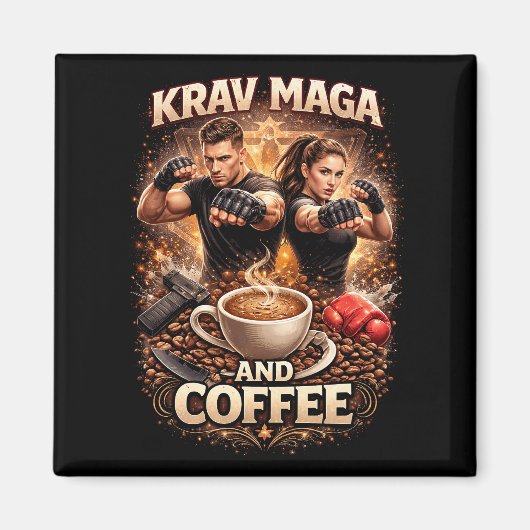 Aimant Krav Maga et Café (Devant)