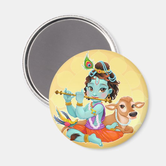 Aimant Krishna Indian God playing (Recto/Verso)