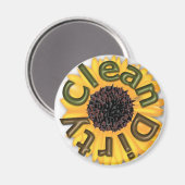 Aimant KRW Clean and Dirty 3 pouces Sunflower Cuisine Mag (Recto/Verso)