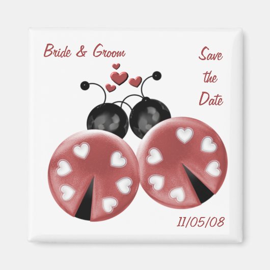 Aimant KRW Custom Love Bugs Enregistrer le Mariage de dat (Devant)