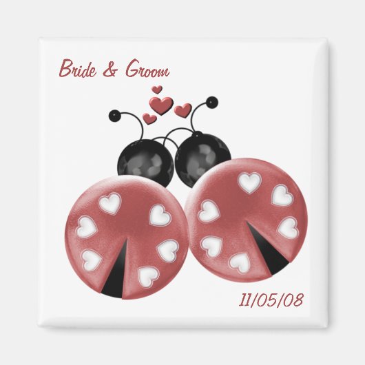 Aimant KRW Custom Love Bugs Wedding Favor (Devant)