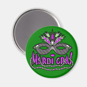 Aimant KRW Mardi Gras Masque et perles (Recto/Verso)