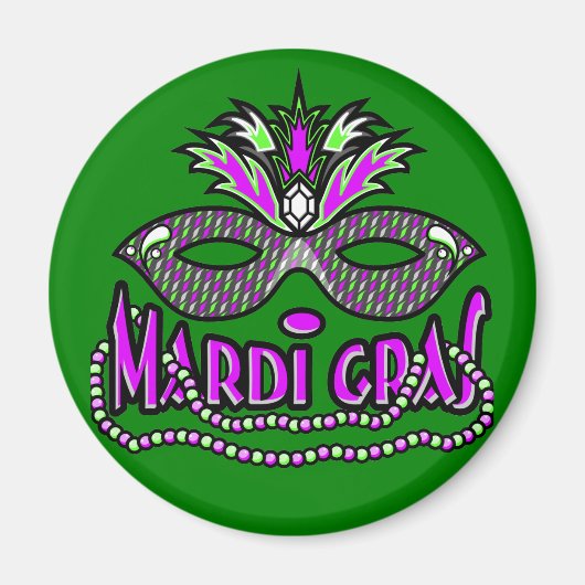 Aimant KRW Mardi Gras Masque et perles (Devant)