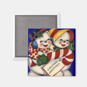 Aimant KRW Vintage Snowcouple Magnat de Noël (Recto/Verso)