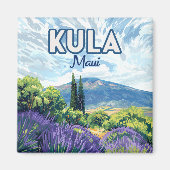 Aimant Kula Maui Haleakala Hawaii Lavender Retro (Devant)