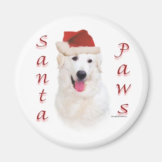 Aimant Kuvasz Père Noël Paws (Devant)