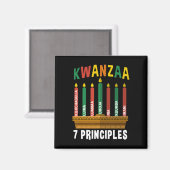 Aimant Kwanzaa 7 Principes Bougies Kinara Pan Africains P (Recto/Verso)