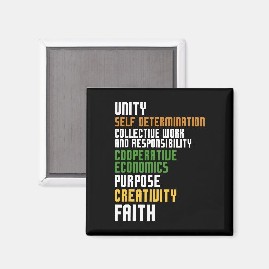 Aimant Kwanzaa Sept Principes Unité Autodétermination (Recto/Verso)