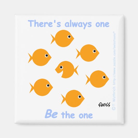 Aimant La bande dessinée mignonne inspirée "là est (Devant)