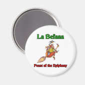 Aimant La Befana (Sorcière de Noël) Fête de l'Epiphanie (Recto/Verso)