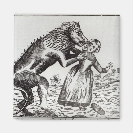 Aimant La bête de Gevaudan attaquant une jeune fille (Devant)