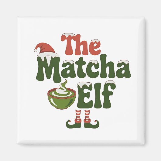 Aimant La Boisson Magique de Noël de l'Elf Matcha (Devant)