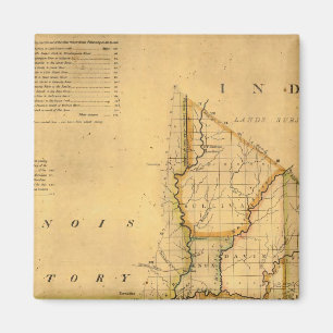 Aimant La carte de l'état de l'Indiana par Shelton et Ke