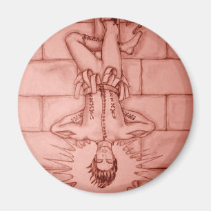 Aimant La carte de tarot accrochée d'homme