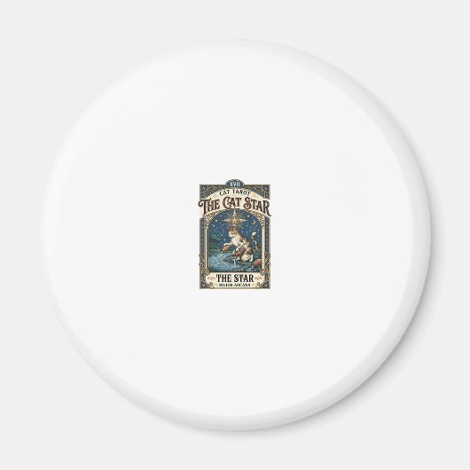 Aimant La carte de tarot de chat Star Cat Majeure Arcanum (Devant)