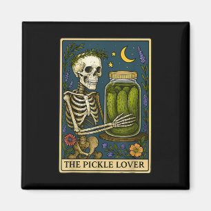 Aimant La carte de tarot de l'amoureux des cornichons Vin