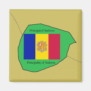 Aimant La carte et le drapeau de l'Andorre