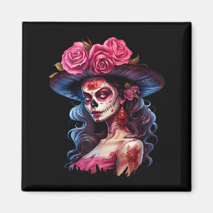 Aimant La Catrina Dia De Los Muertos Journéedes Morts Mex