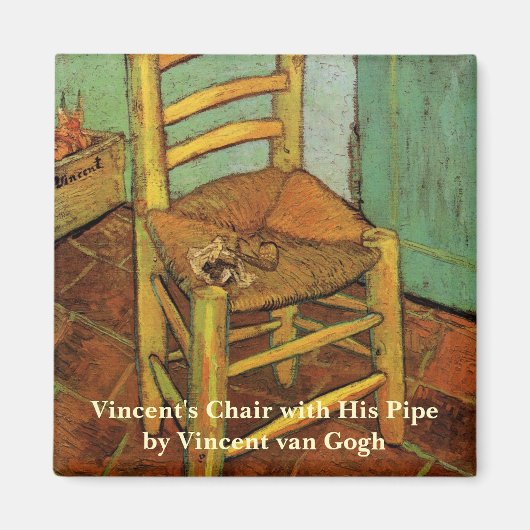 Aimant La chaise de Vincent avec sa pipe par Vincent van (Devant)