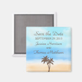 Aimant La collection de mariages Watercolor Beach (Recto/Verso)