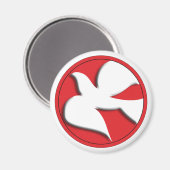 Aimant La colombe de confirmation dans le cercle rouge (Recto/Verso)