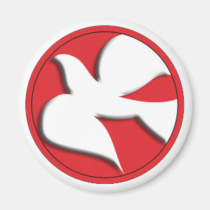 Aimant La colombe de confirmation dans le cercle rouge