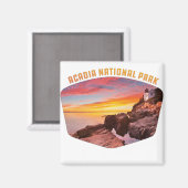 Aimant La côte et le phare du Parc national de l'Acadie (Recto/Verso)