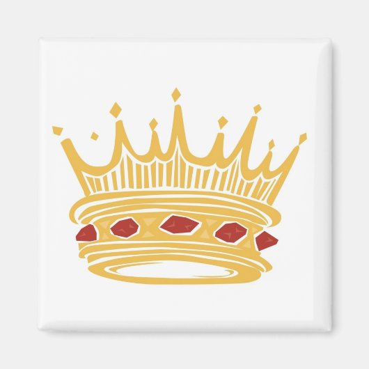 Aimant La Couronne d'un roi d'or aux bijoux (Devant)