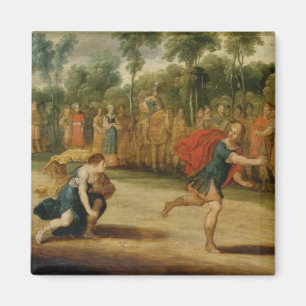 Aimant La course d'Atalanta et de Hippomenes (huile sur