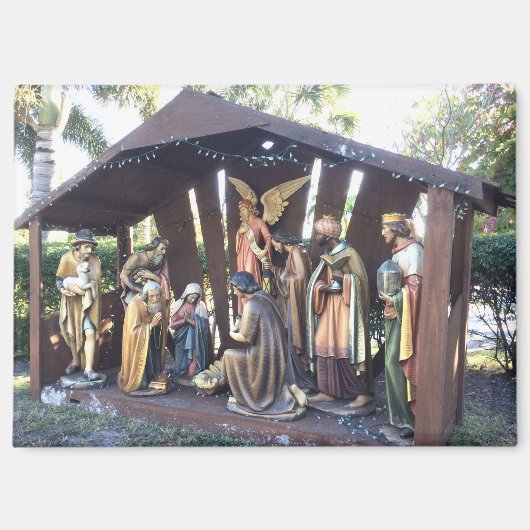 Aimant La crèche de Noël. Sanibel Est., USA. (Recto)