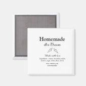 Aimant La crème glacée maison ajouter les ingrédients fab (Recto/Verso)