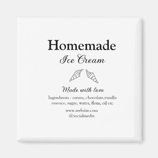 Aimant La crème glacée maison ajouter les ingrédients fab (Devant)