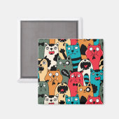 Aimant La Crowd of cats (Recto/Verso)