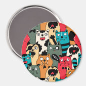 Aimant La Crowd of cats (Recto/Verso)