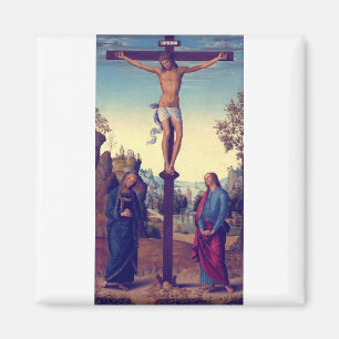 Aimant La Crucifixion avec la Vierge par Pietro Perugino