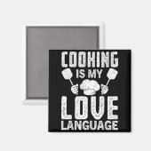 Aimant La cuisine est mon langage de l'amour Citation drô (Recto/Verso)