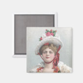 Aimant La dame avec l'aimant Casquette Rose rouge (Recto/Verso)