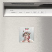 Aimant La dame avec l'aimant Casquette Rose rouge (In Situ (Lave-vaisselle))