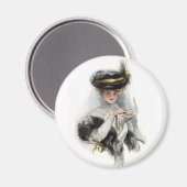 Aimant La Dame de Thé de l'après-midi (Recto/Verso)