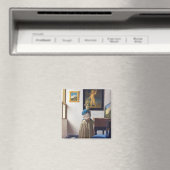 Aimant La dame debout dans une virginale, Johannes Vermee (In Situ (Lave-vaisselle))