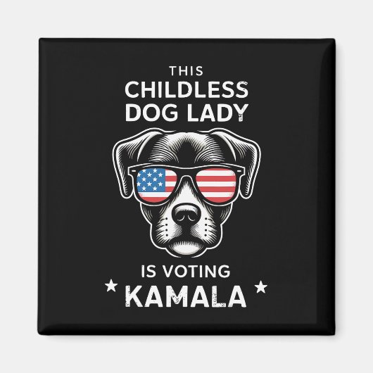 Aimant La Dame des Chiens Sans Enfants Vote Kamala Harris (Devant)