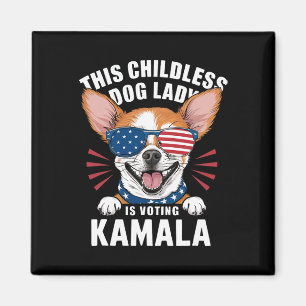 Aimant La Dame des Chiens Sans Enfants Vote Kamala-harris