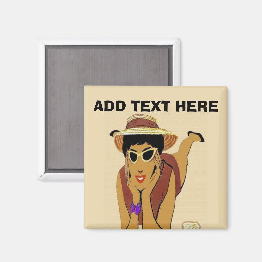 Aimant La Dame Sur La Plage (Recto/Verso)