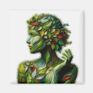 Aimant La Dame Verte - Arrière - plan Blanc