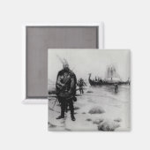 Aimant La découverte de l'Amérique par Leif Eriksson (Recto/Verso)