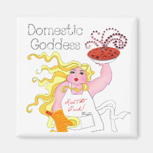 Aimant "La déesse domestique" - Embrasse la cuisinière !