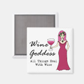 Aimant La Déesse Du Vin "Tout Soigner Avec Du Vin" (Recto/Verso)